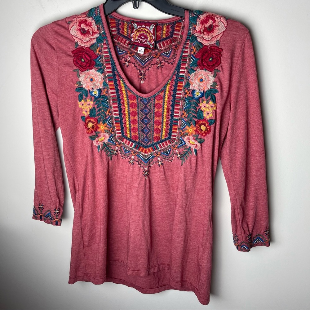 Johnny Was Embroidered Floral Top J13319-8 - Picture 2 of 8
